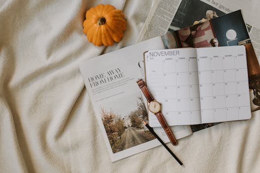 Organized calendar with tasks