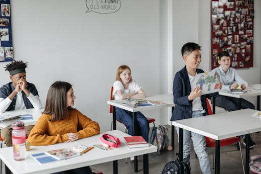 classroom with engaged students