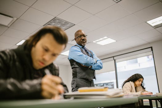 professor teaching students