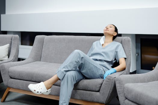 A person relaxing after work